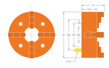 Load image into Gallery viewer, Independent Lathe Chuck 8&quot; 4 Jaw
