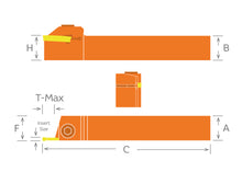 Load image into Gallery viewer, Dorian Tool DETGFR12-030C-S09 External Right Hand Grooving Insert Toolholder / 3/4&quot;
