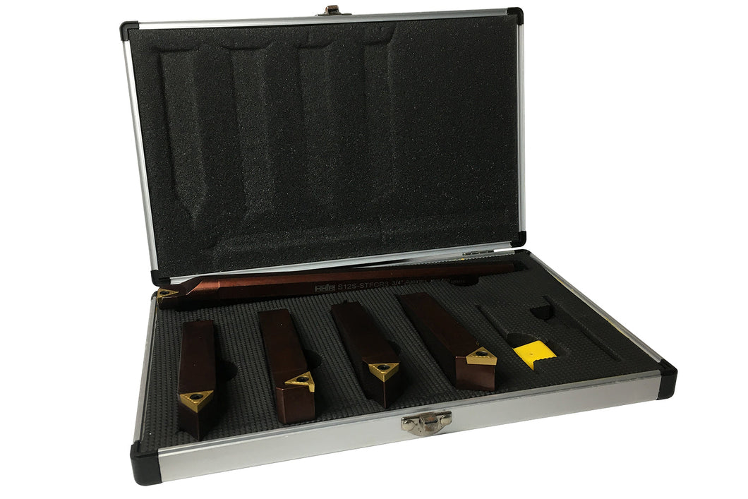 5 Piece Indexable Turning and Boring Tool Set 3/4